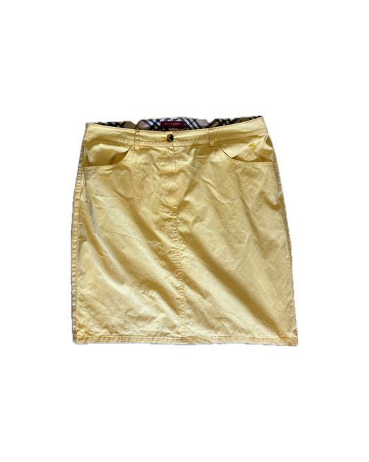 Yellow Light and flowy vintage Burberry skirt