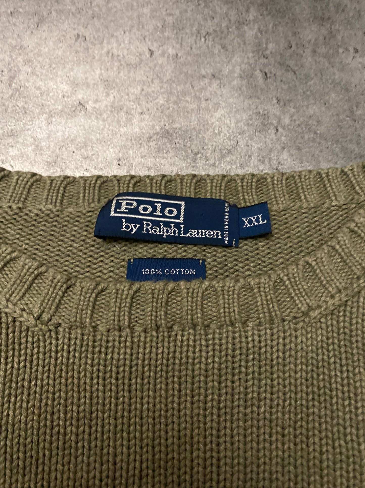 Polo by Ralph Lauren Khaki Cotton Sweater (2XL)