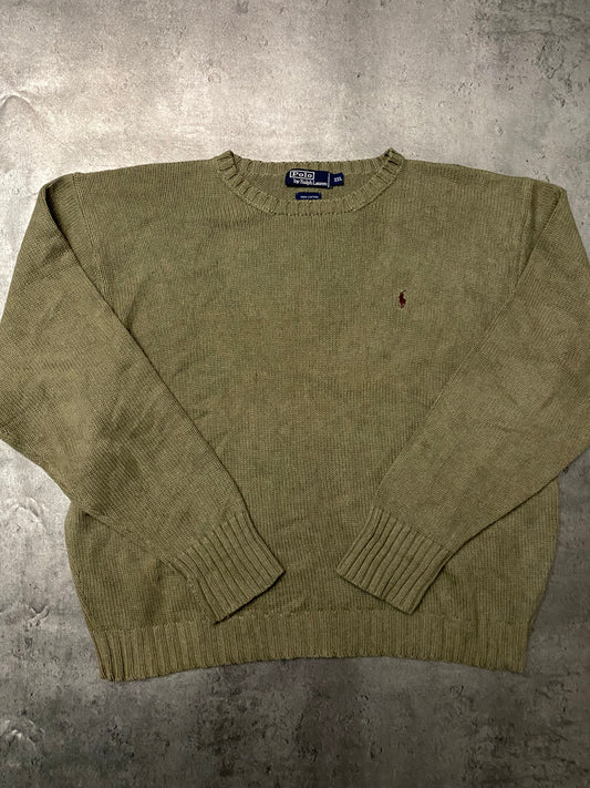 Polo by Ralph Lauren Khaki Cotton Sweater (2XL)