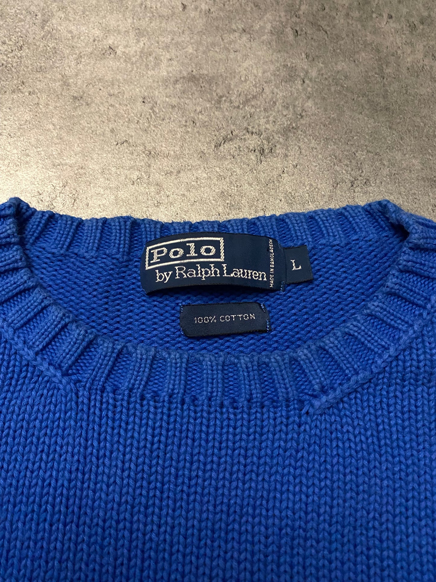 Polo by Ralph Lauren Electric Blue Cotton Sweater