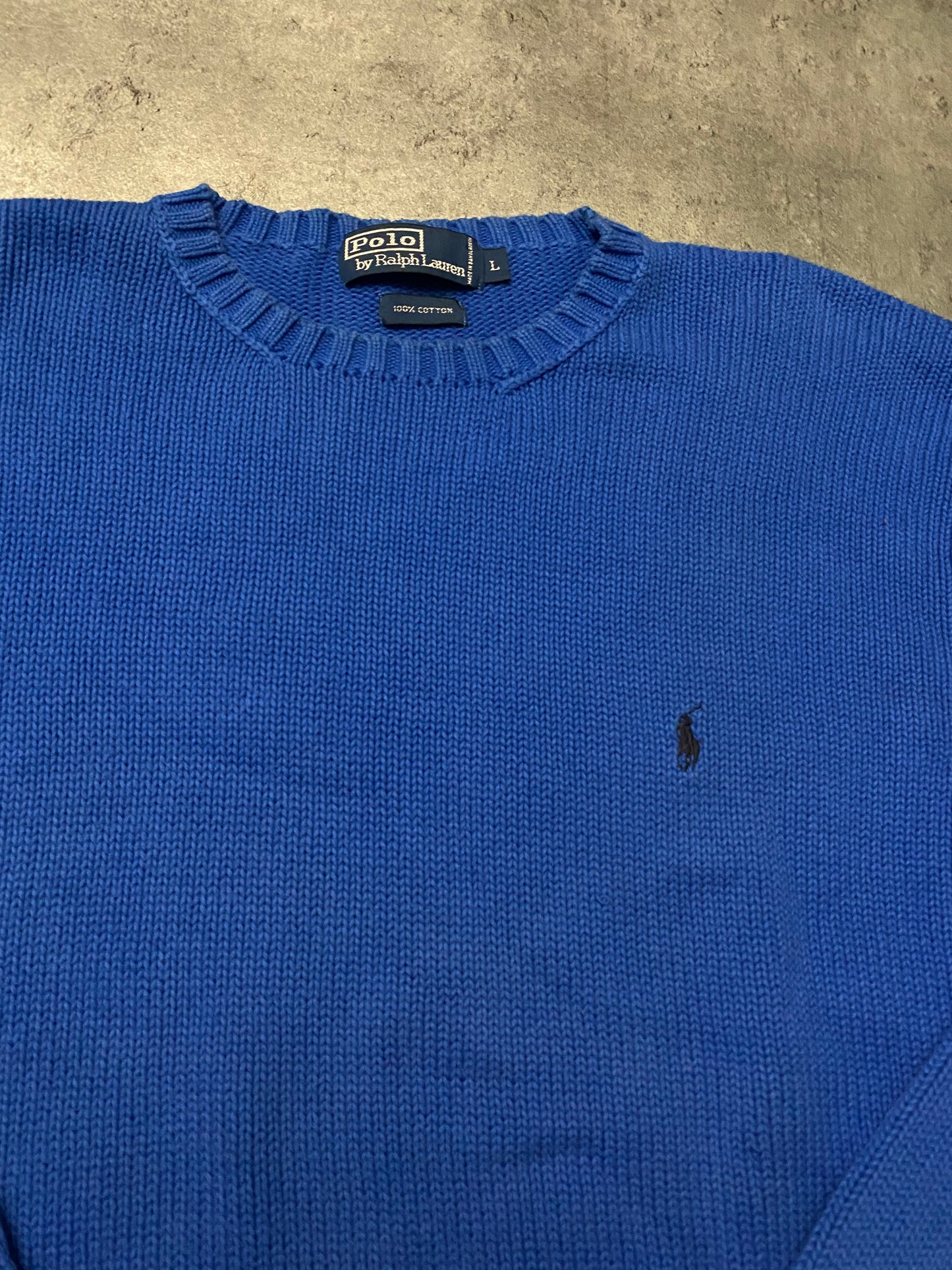 Polo by Ralph Lauren Electric Blue Cotton Sweater