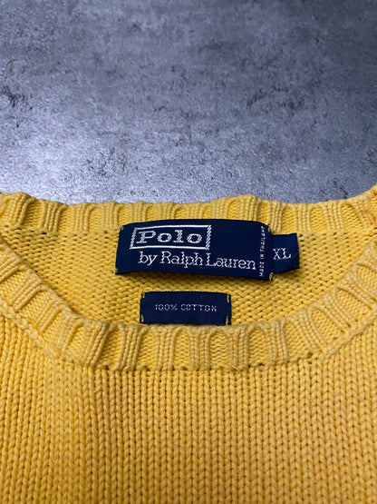 Polo by Ralph Lauren Yellow Cotton Sweater (XL)