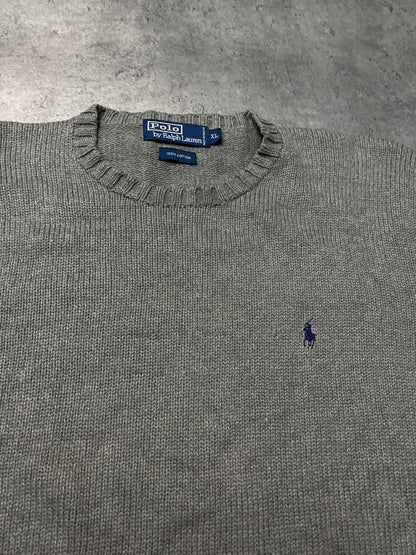 Polo by Ralph Lauren Gray Cotton Sweater (XL)