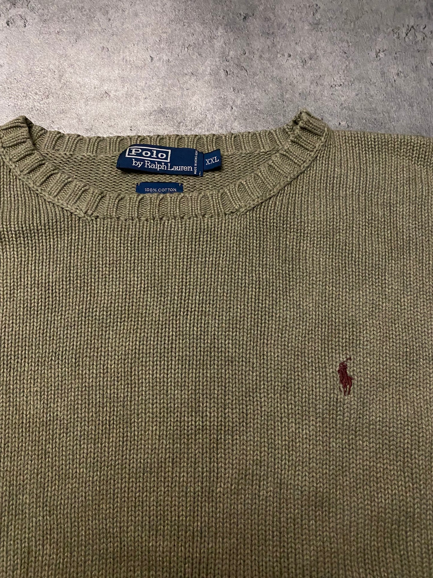 Polo by Ralph Lauren Khaki Cotton Sweater (2XL)