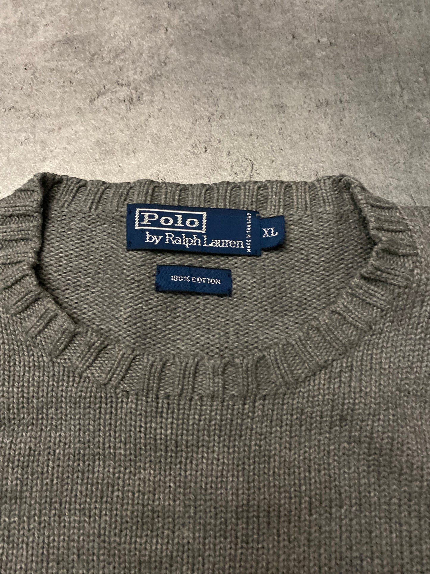 Polo by Ralph Lauren Gray Cotton Sweater (XL)