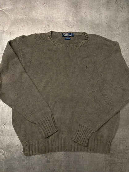 Polo by Ralph Lauren Taupe Cotton Sweater (XL)