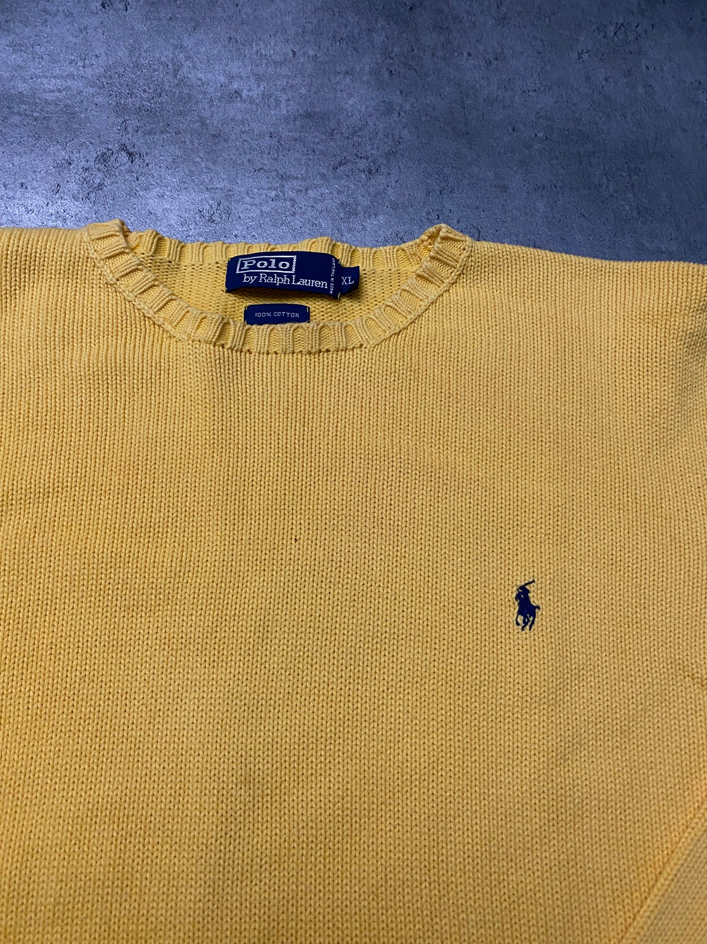 Polo by Ralph Lauren Yellow Cotton Sweater (XL)