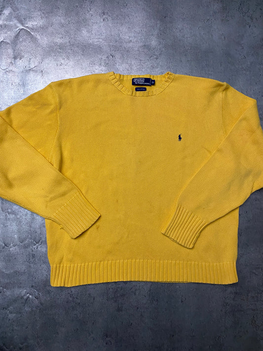 Polo by Ralph Lauren Yellow Cotton Sweater (XL)