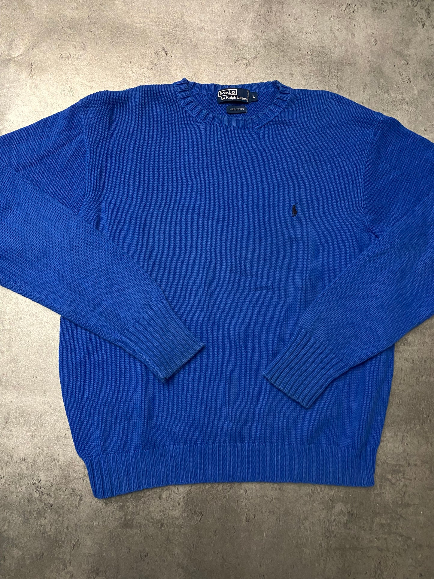 Polo by Ralph Lauren Electric Blue Cotton Sweater